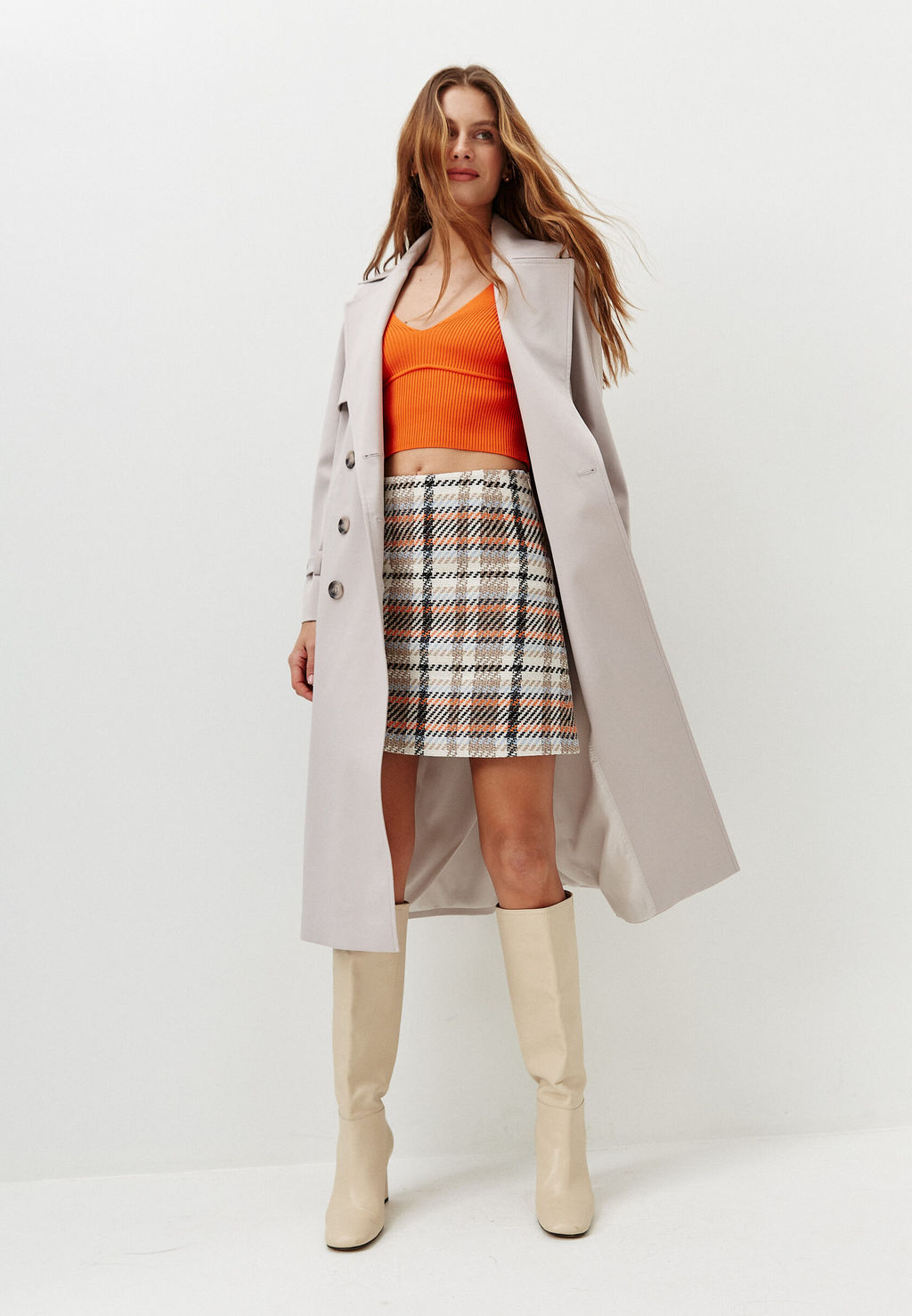 Двубортный тренч миди с поясом в тон - TO BE ONE фото 3