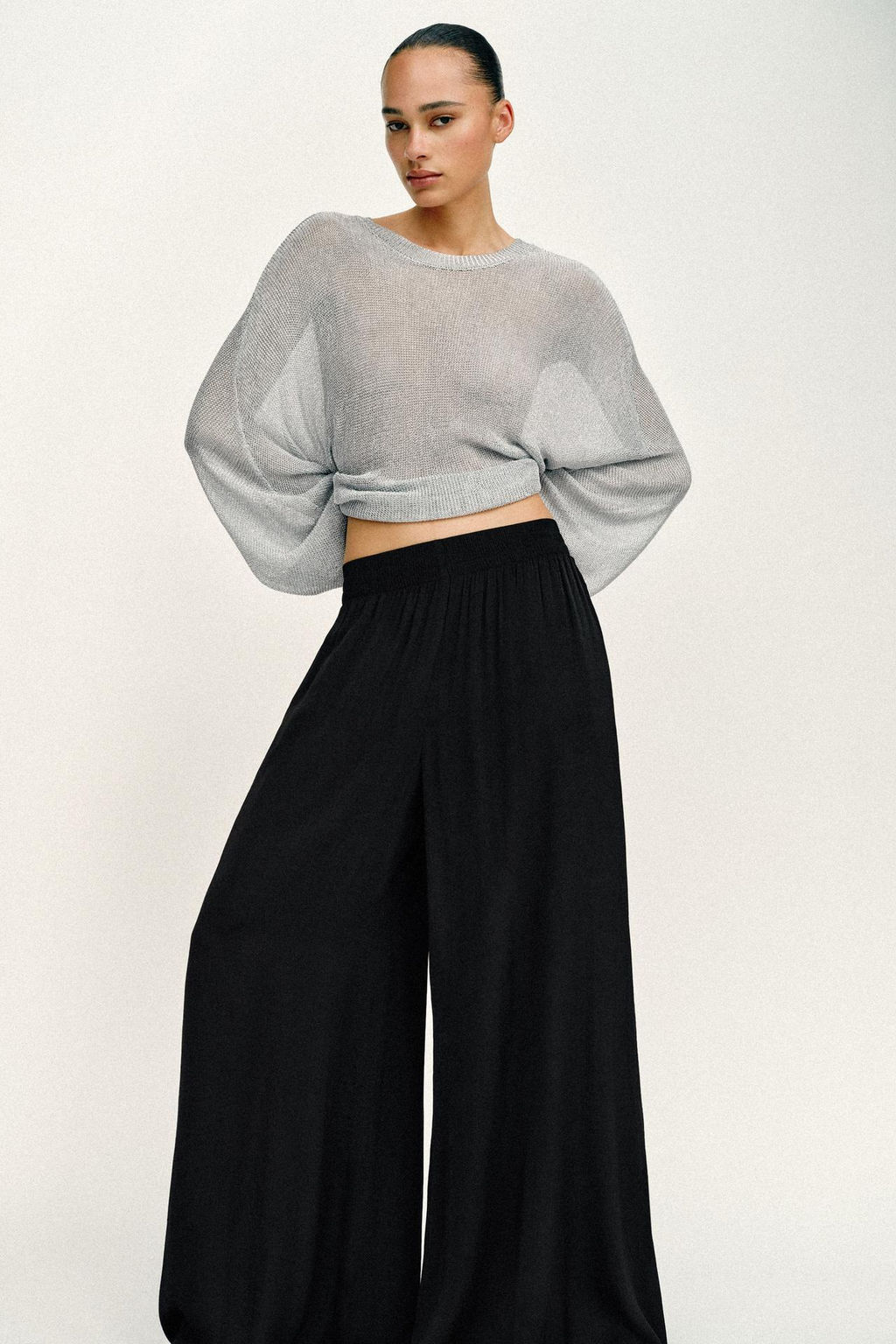 PANTAL?N FLUIDO ANCHO / Marr?n - Zara фото 20
