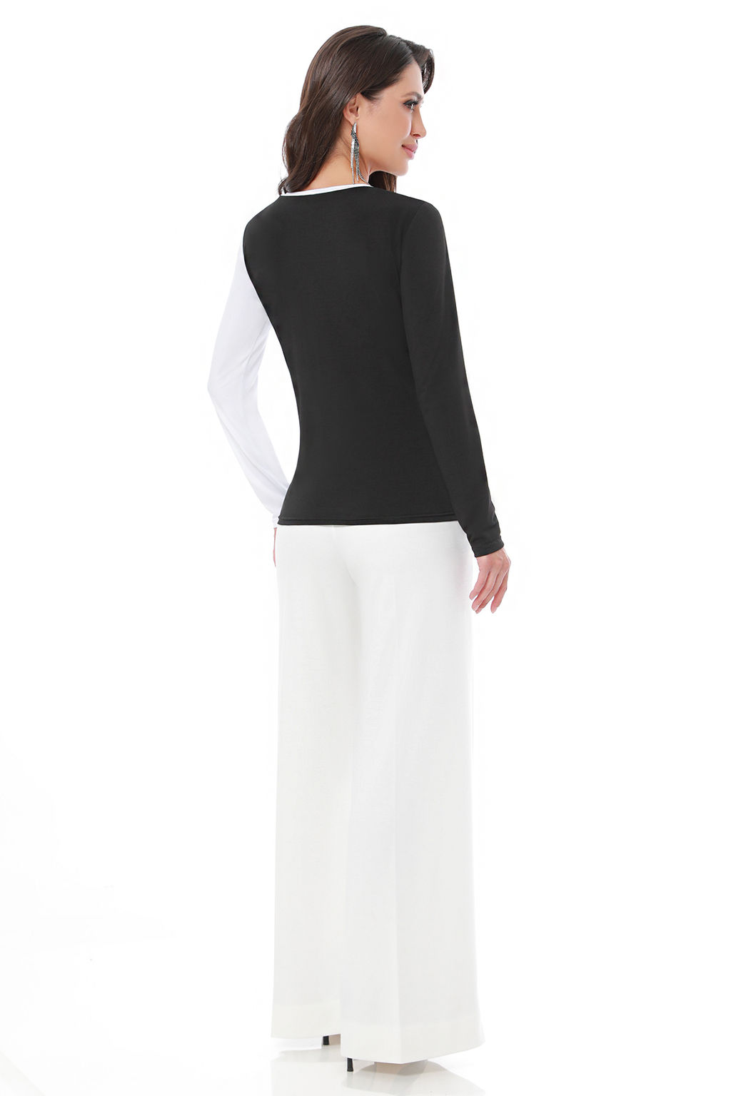 Блузка черно-белая со сборкой - Dstrend фото 5