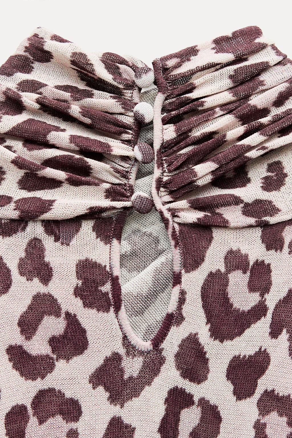 ANIMAL JACQUARD KNIT TOP - Zara фото 9