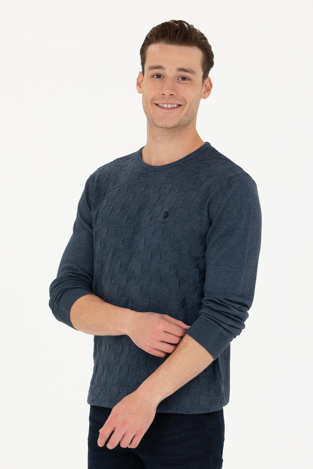 Мужской темно-синий базовый свитер Неожиданная скидка в корзине - U.s. polo assn фото 10