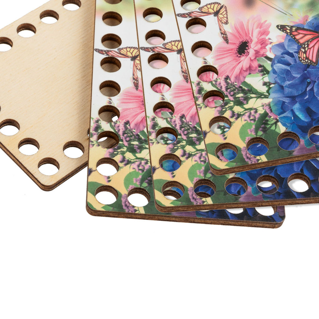 Заготовка для декорирования Love2art ДВ-03 Набор донышек для вязания Глянцевый фанера 12 х 7 х 0.4 см 4 шт 04 Бабочки  фото 5