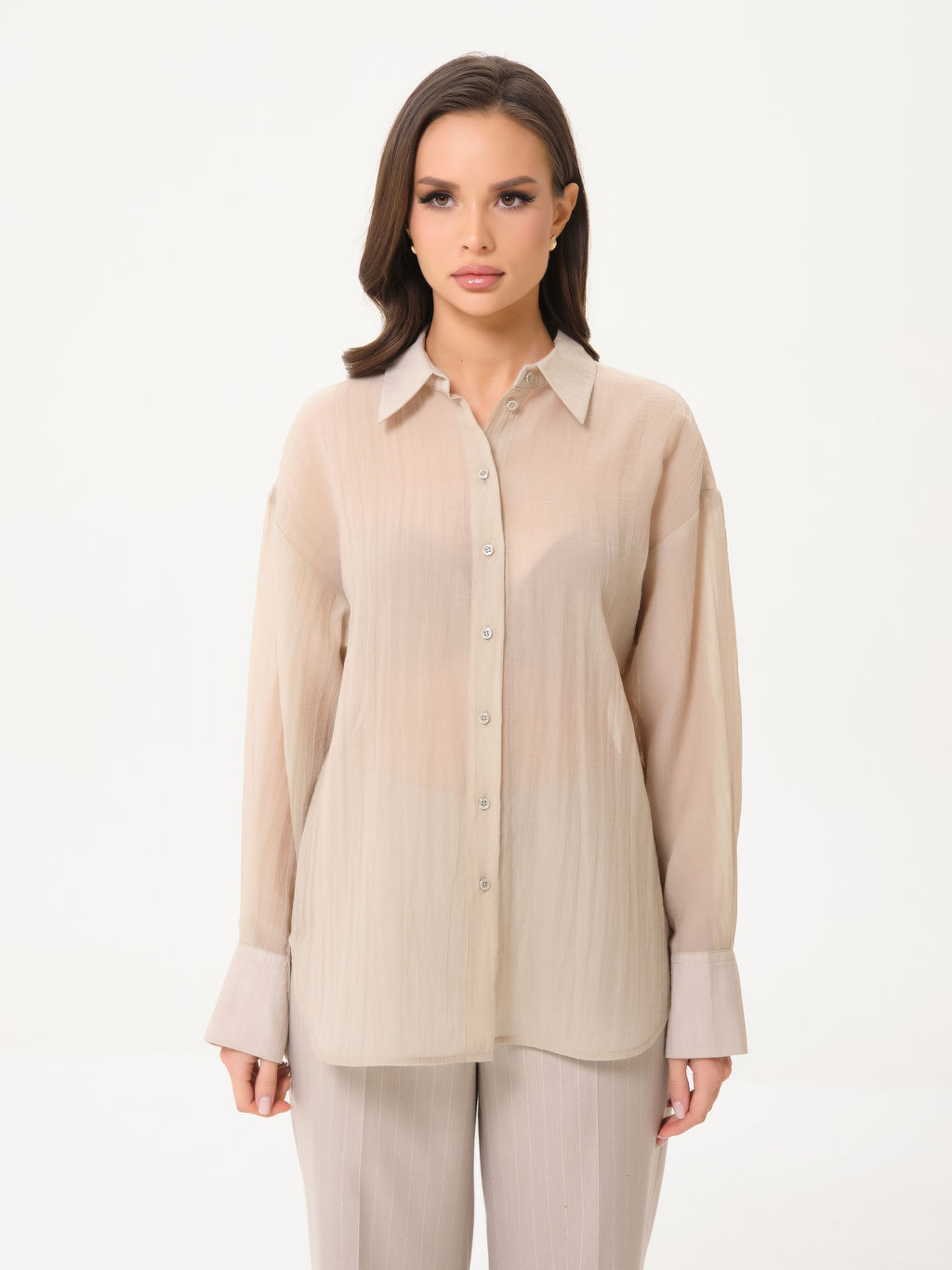 Блузка из органзы с эффектом креш - Marchello marchellini фото 3