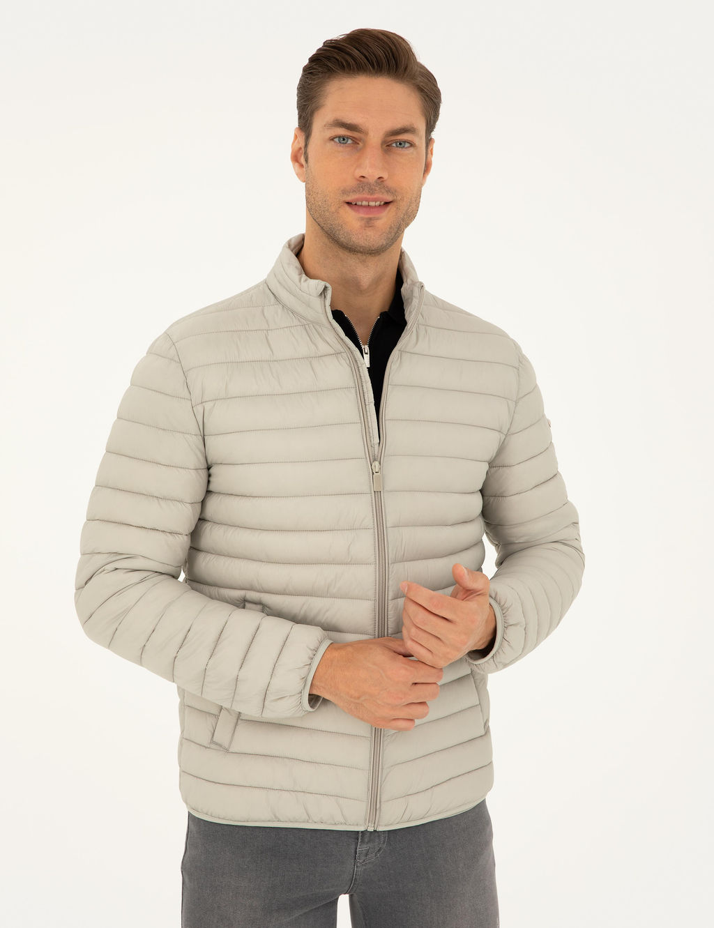 Bej Kapitone Spor Mont - Pierre cardin фото 3