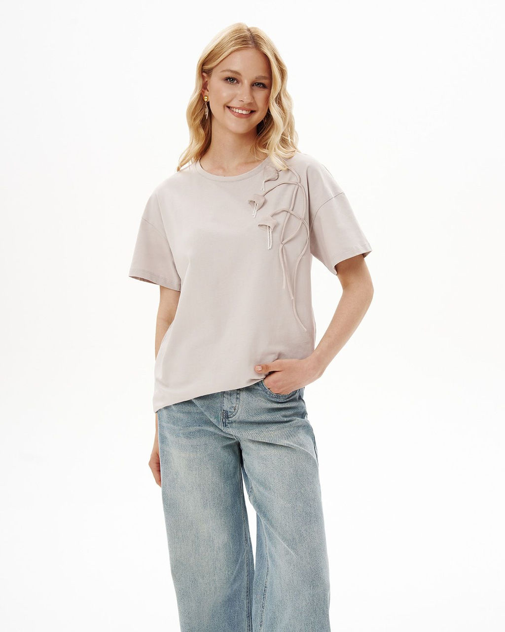 Футболка с объёмными цветами FAS005 - Sahar art lab фото 7