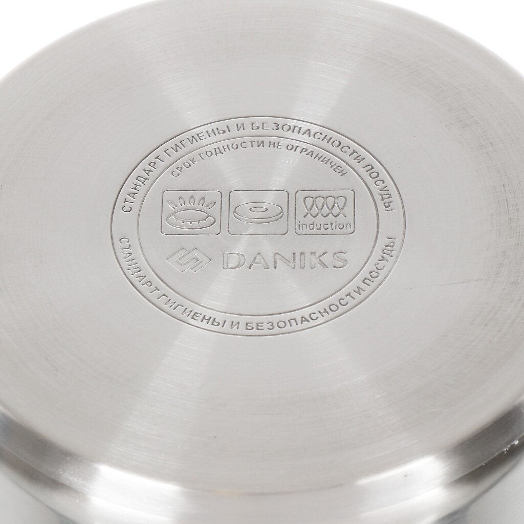 Кастрюля нержавеющая сталь, 1.8 л, с крышкой, Daniks, Бонн, GS-01319-16CA (364384)  фото 9