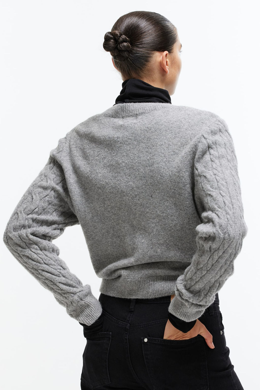 Cardigan en punto trenzado - H&m фото 4