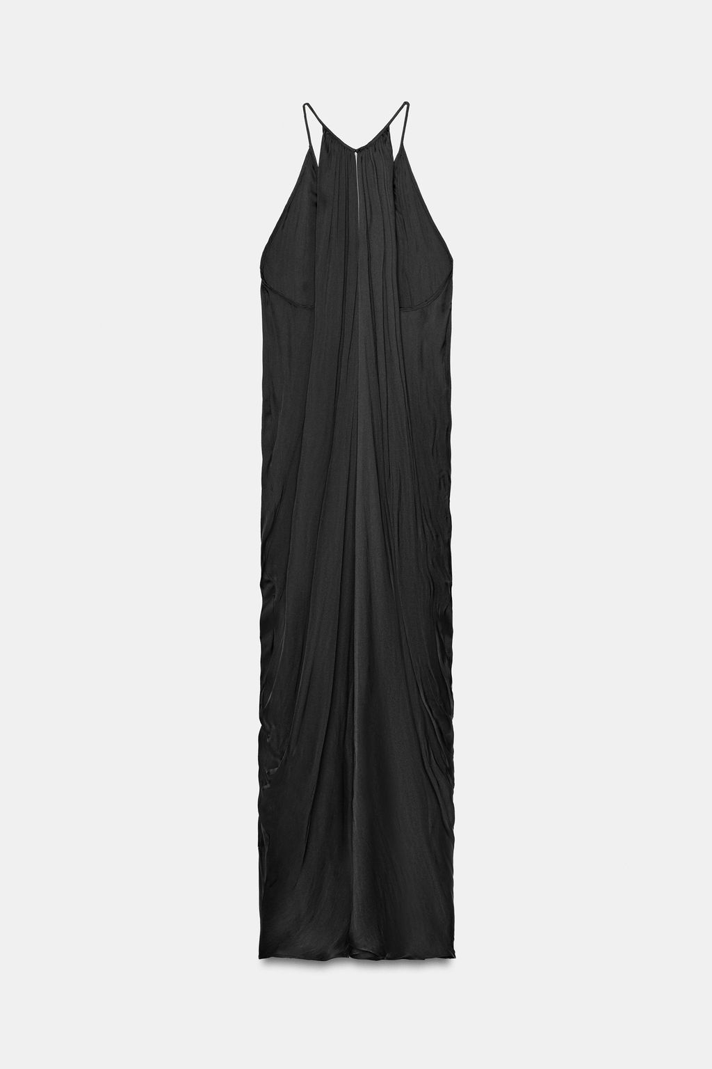 VESTIDO DRAPEADO SATINADO ZW COLLECTION / Negro - Zara фото 8