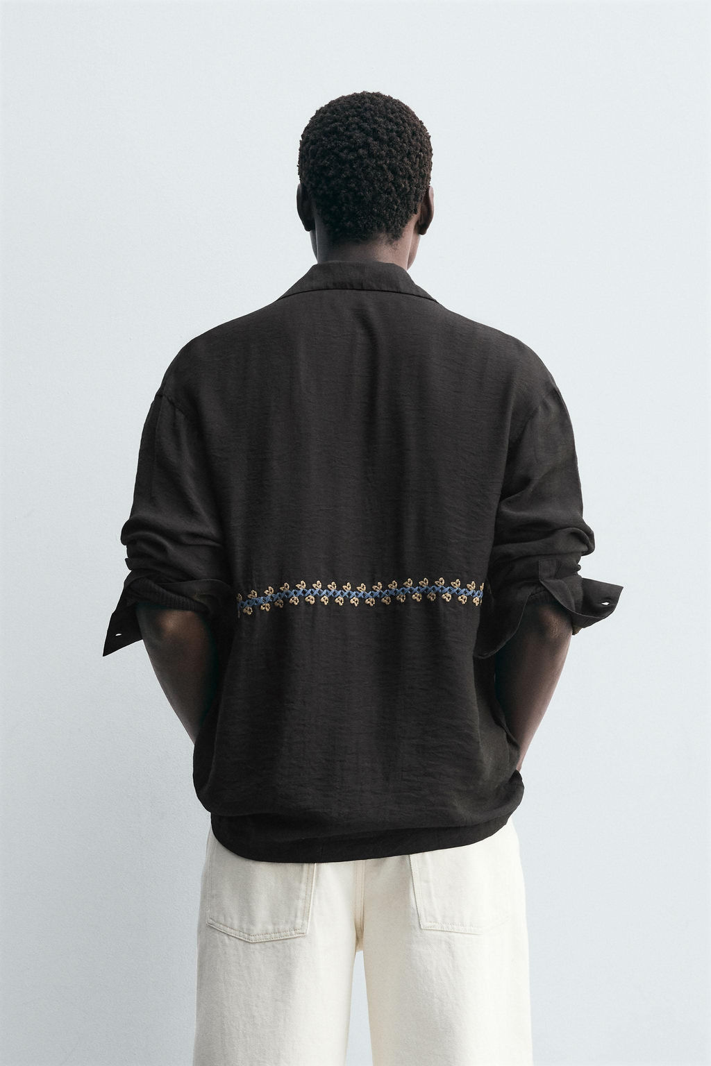 GEOMETRIC EMBROIDERY FLOWING SHIRT - Zara фото 3