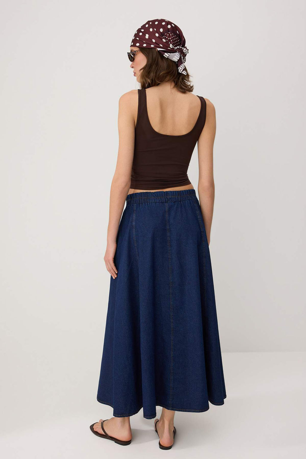 Mavi Volanl? Maxi Denim Etek TWOSS26ET00202 - Trendyolmilla фото 8
