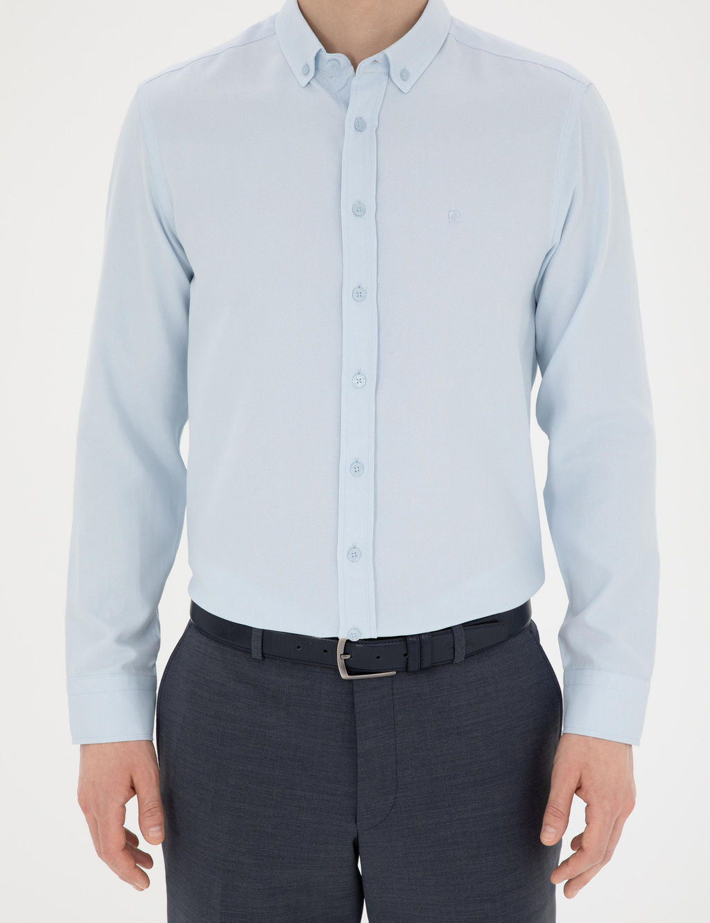 Рубашка Pierre Cardin Oxford Slim Fit светло-голубая