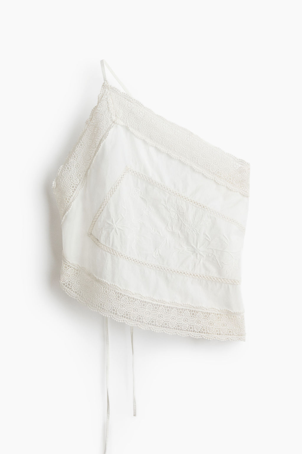 Top de un hombro con ribetes de encaje - H&m фото 2