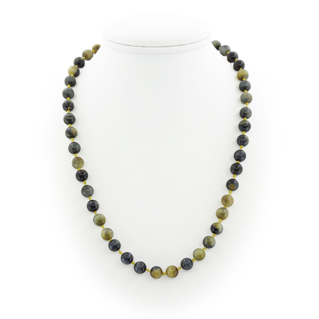 Тигровый глаз, круглые 8мм, "Классика" бусы 42см