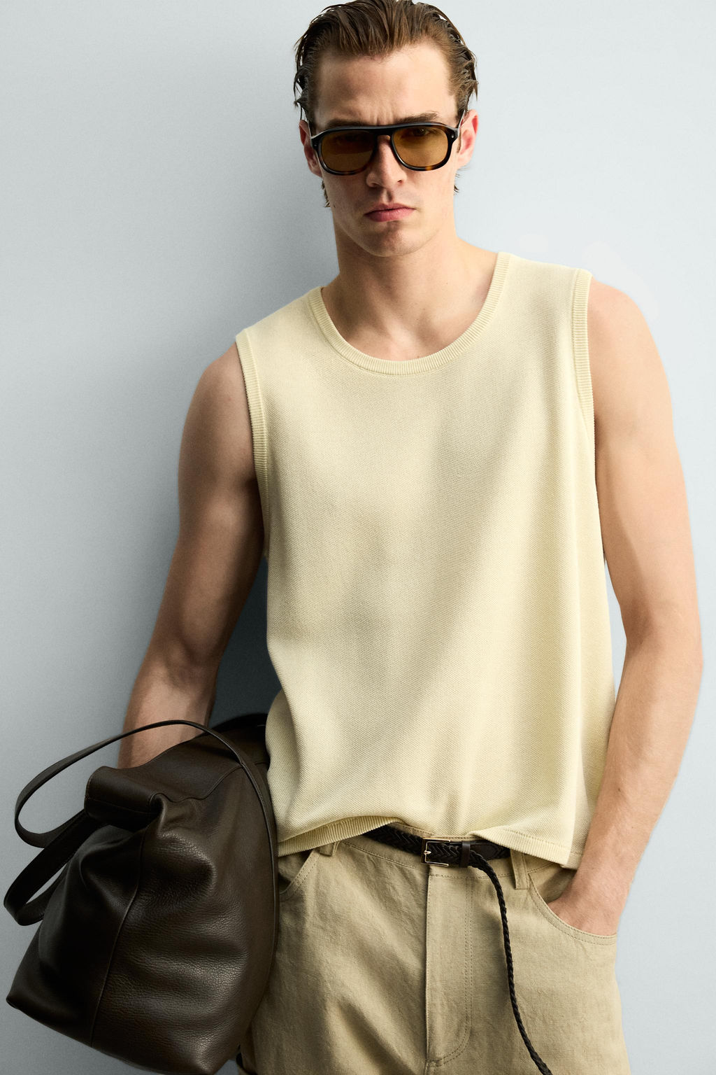 CHALECO PUNTO ESTRUCTURA / Beige claro - Zara фото 5