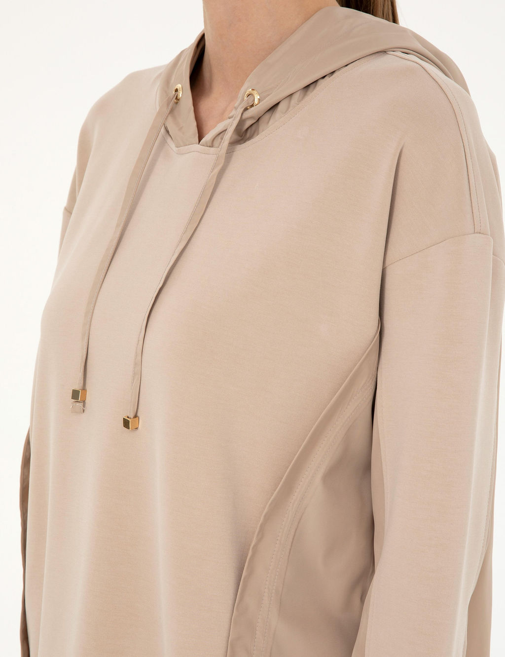 Bej Oversize Kap__onlu Modal Kuma_ Sweatshirt - Pierre cardin фото 7