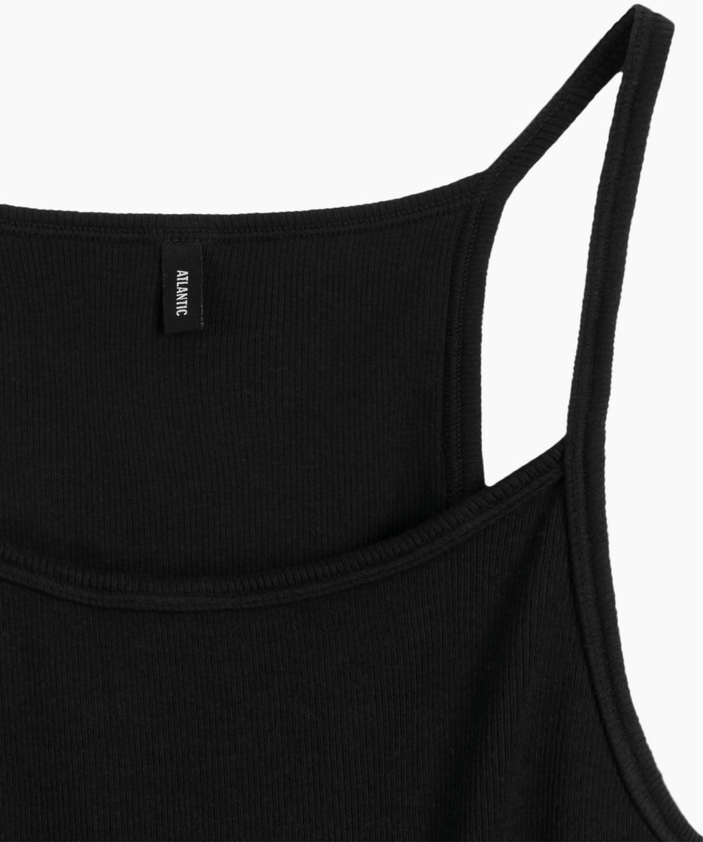 ATLANTIC LV-002 Майка женская Ribbed Top черный  фото 4