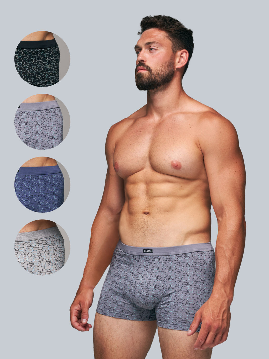 Трусы мужские боксеры Rogers 83145 модал, эластан размеры M, L, XL, 2XL фото 2
