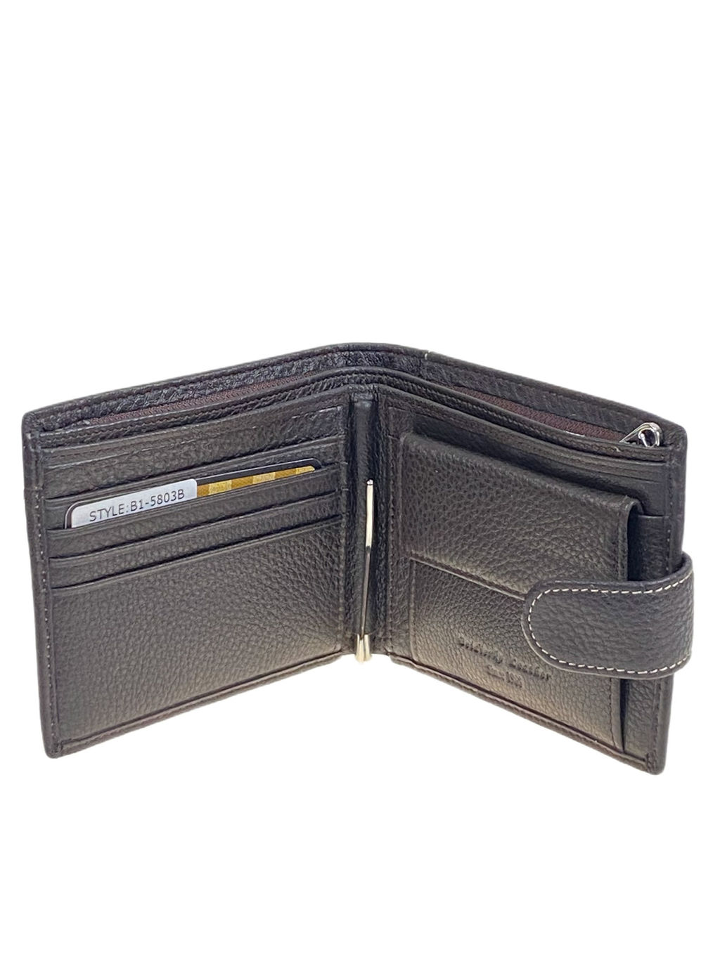 Портмоне мужское из натуральной кожи , цвет коричневый - Greta фото 2