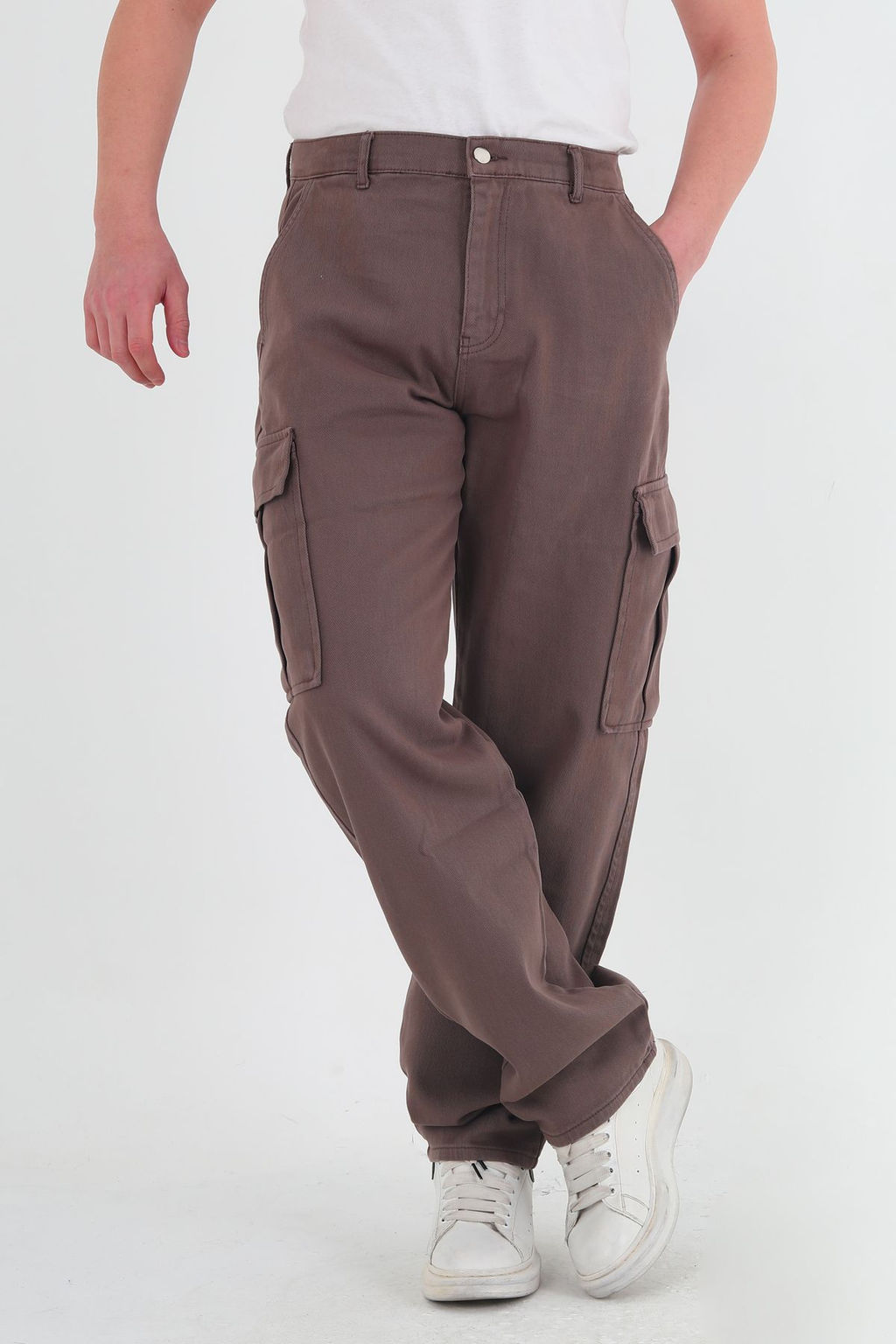 TRENDYOL MAN Siyah Kargo Cepli Gabardin Baggy/Bol Kesim %100 Pamuklu Rahat Pantolon TMNSS24PL00021 - Trendyolmilla фото 17