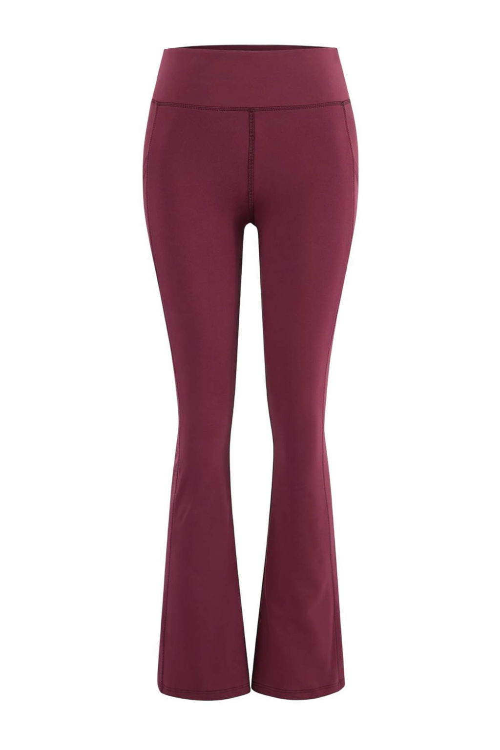 Bordo F?rcal? Soft Kumas Reflektor Bask?l? Ispanyol Paca Yoga Orme Spor Tayt THMAW24TY00066