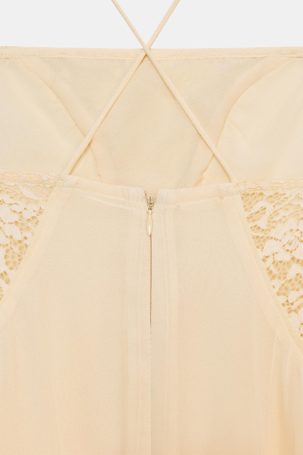 VESTIDO CORTO GODETS ENCAJE / Crudo - Zara фото 5