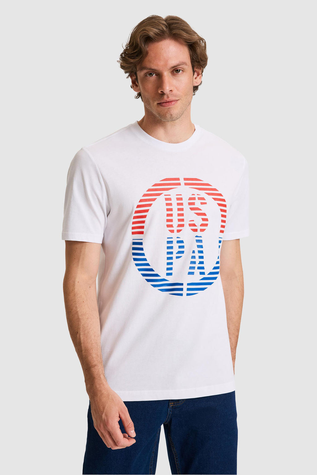 Erkek Regular Fit Bisiklet Yaka Beyaz Ti__rt