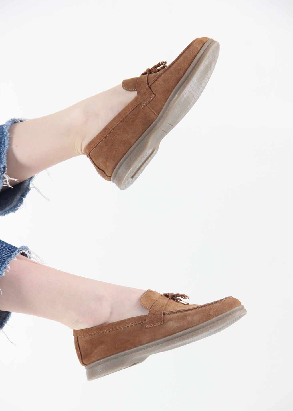 Лоферы туфли 170.2614be. светло- коричневый замша