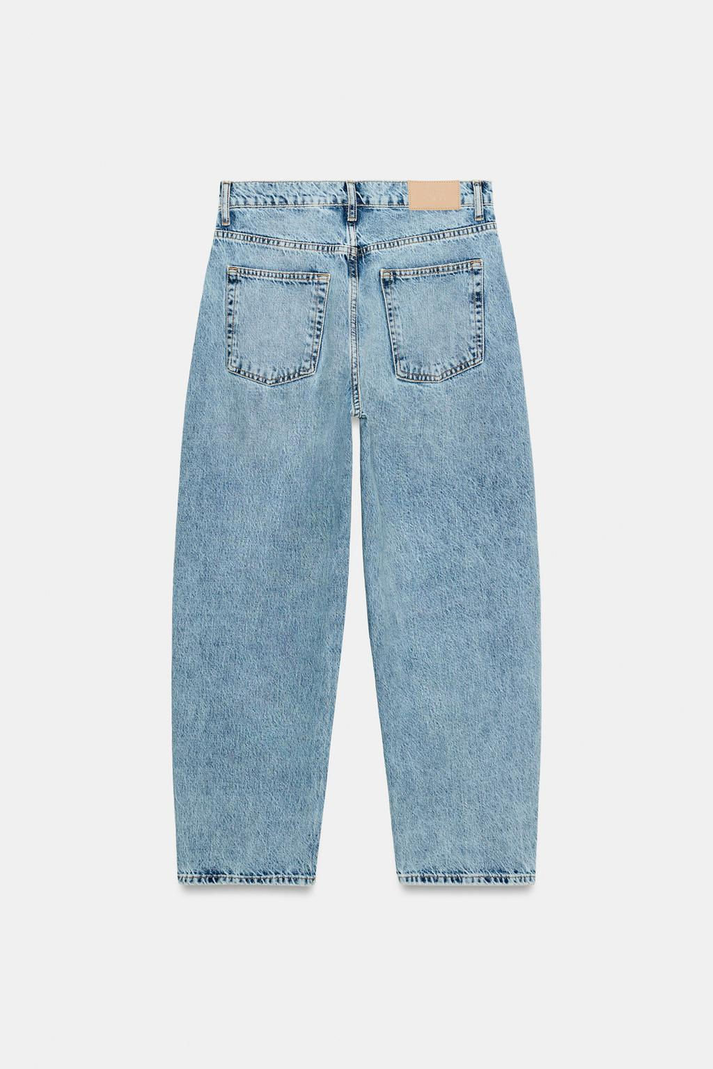 Z1975 MID-WAIST BARREL JEANS WITH PRESSED CREASE - Zara фото 8