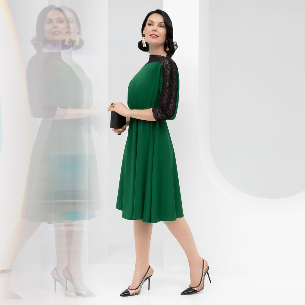 Платье Парижский десерт (изумруд с ремешком) - Charutti фото 11