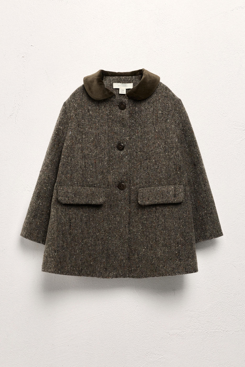 AGES 6-10 / VELVET PETER PAN COLLAR COAT WITH WOOL - LIMITED EDITION - Zara фото 7