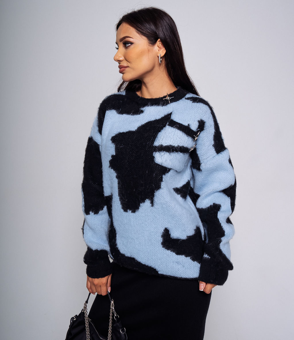 Свитер #КТ575, голубой - Dommod фото 3