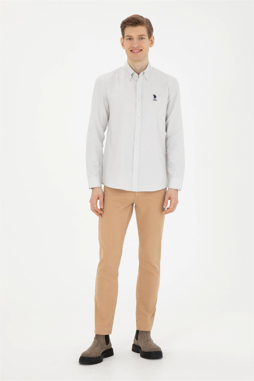 Мужские брюки песочного цвета из парусины - U.s. polo assn фото 3