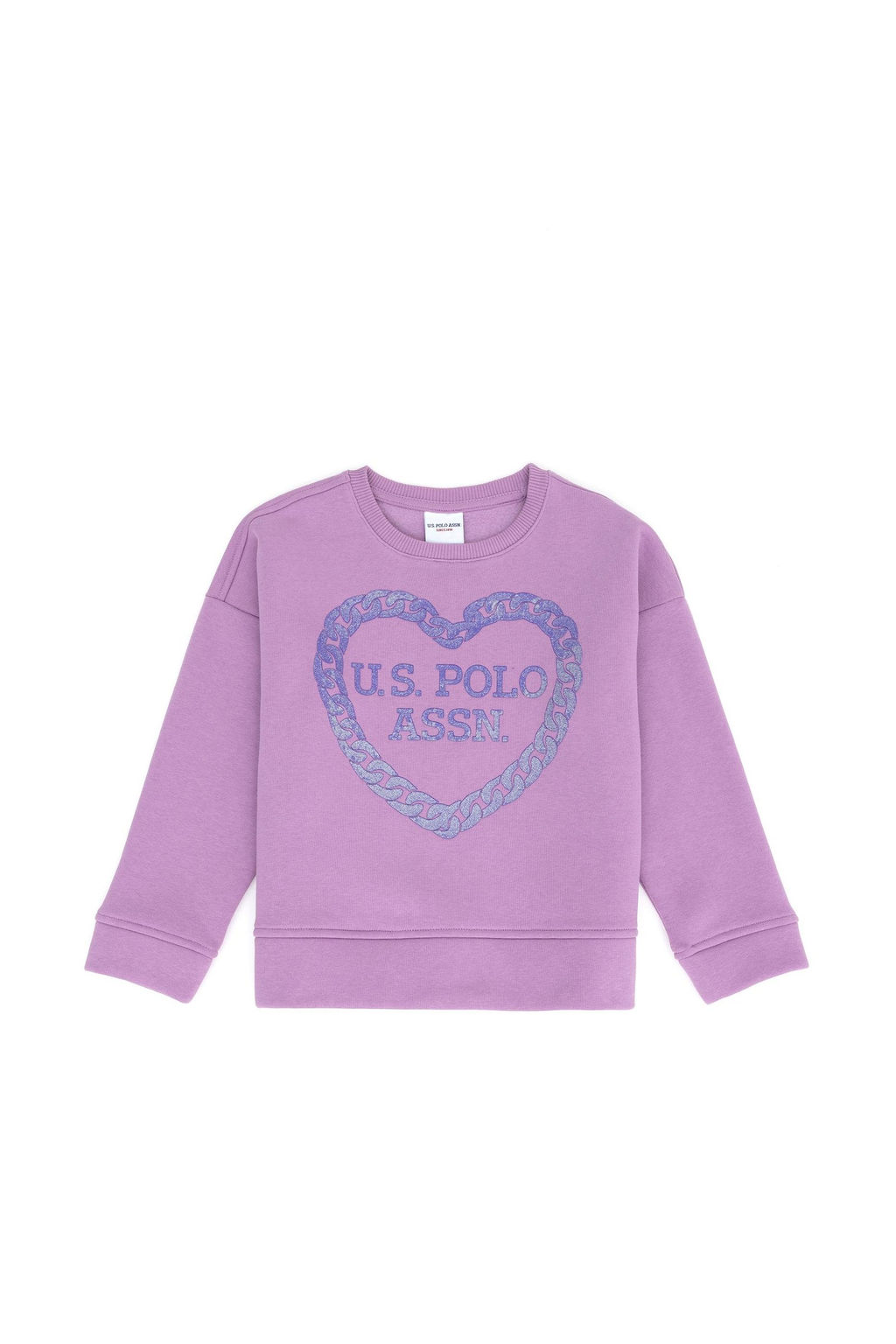 Сиреневый свитшот для девочки - U.s. polo assn фото 4