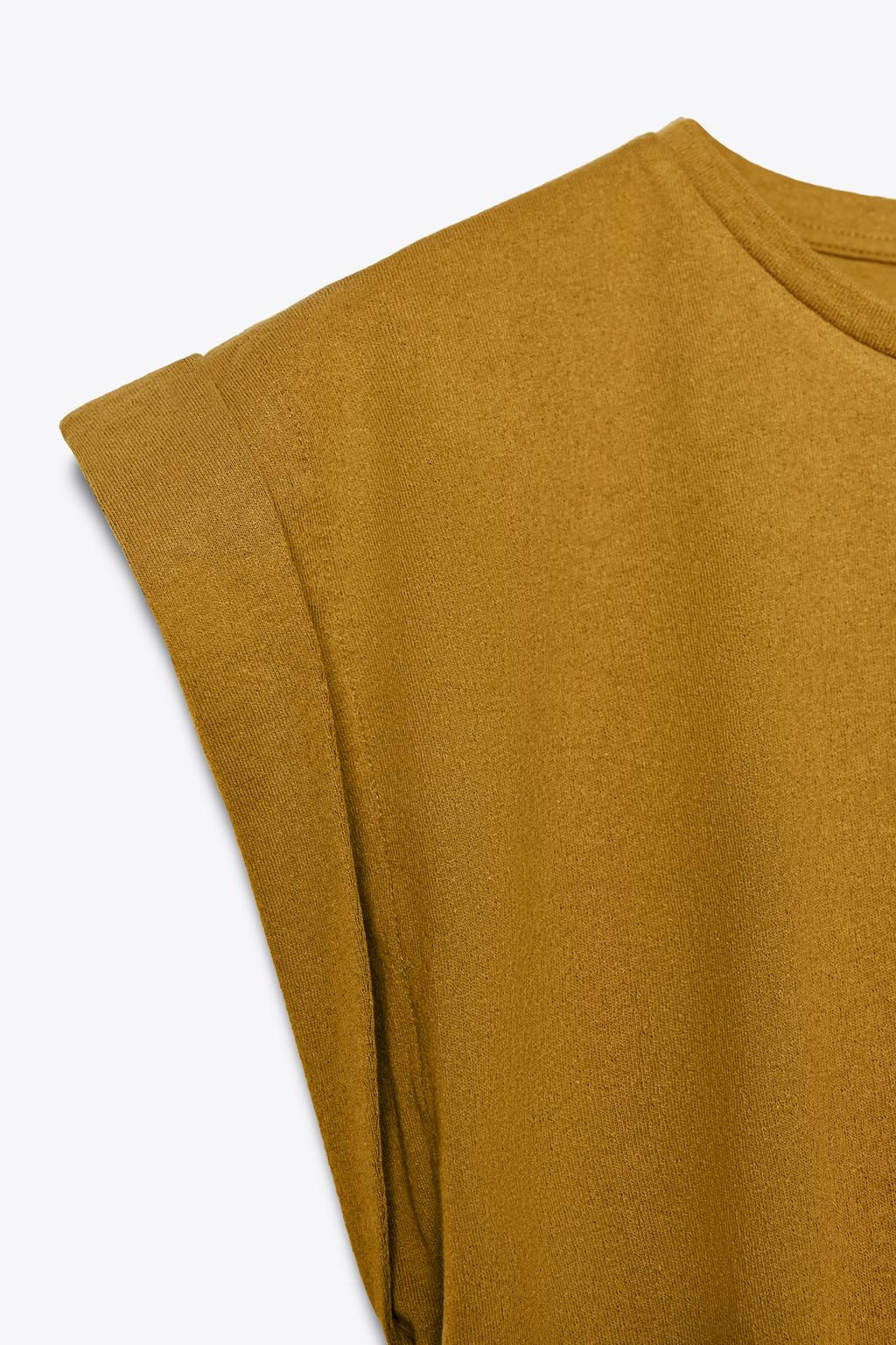 DROP SHOULDER TEXTURED T-SHIRT - Zara фото 14