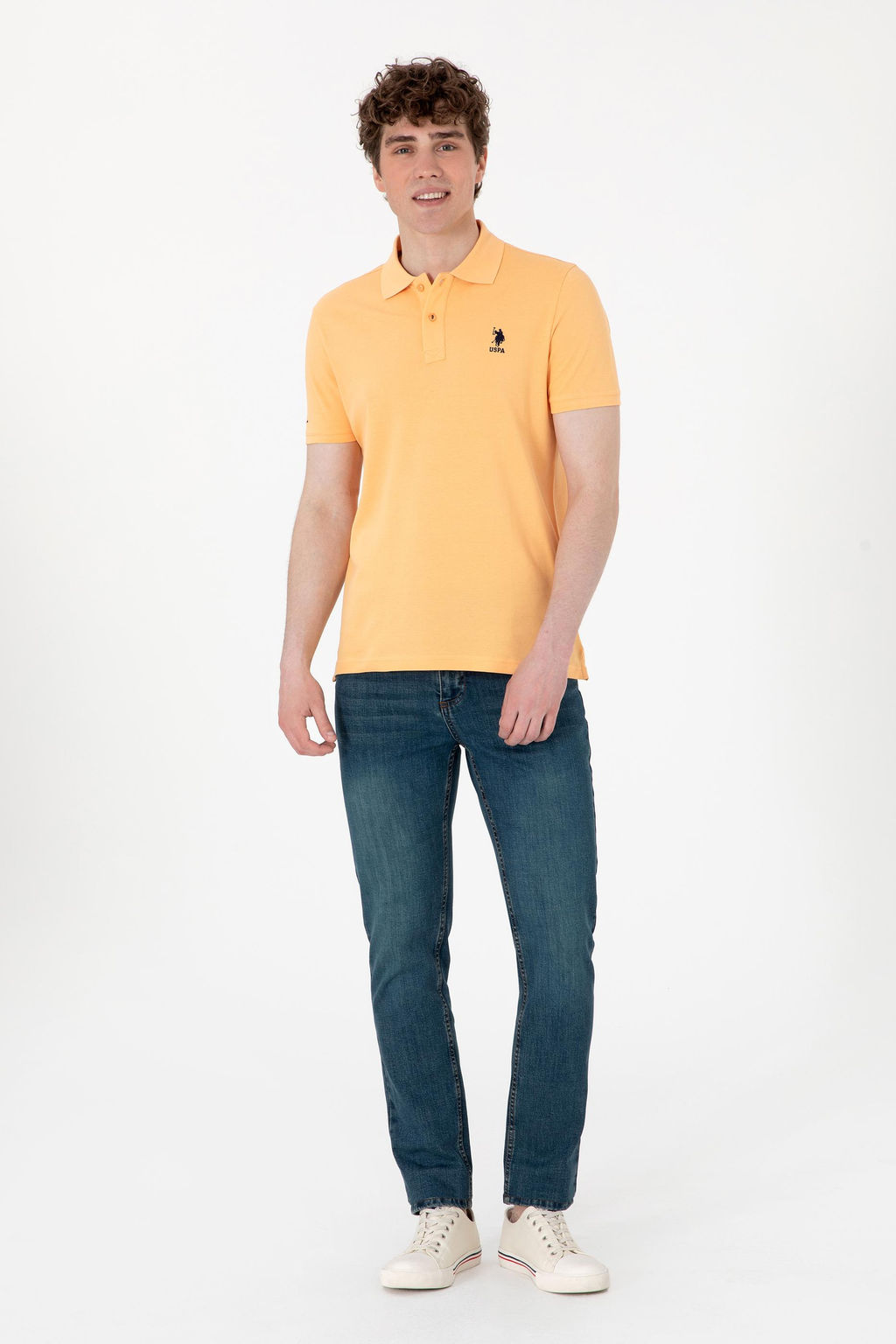 Erkek Slim Fit Polo Yaka Turuncu Basic Ti__rt Sepette S_rpriz _ndirim - U.s. polo assn фото 4