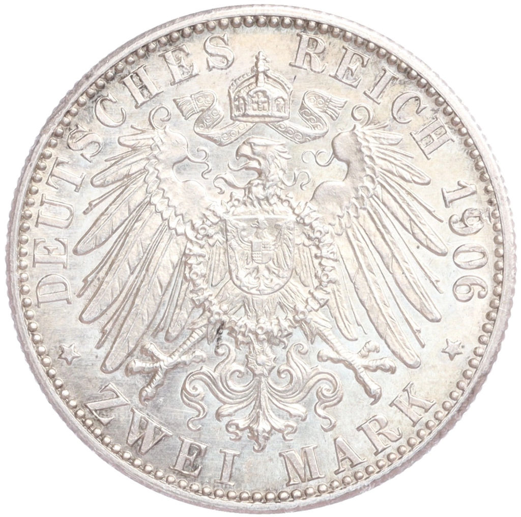 2 марки 1906 года Германия (Баден) 50 лет свадьбе Фридриха I и Луизы Прусской