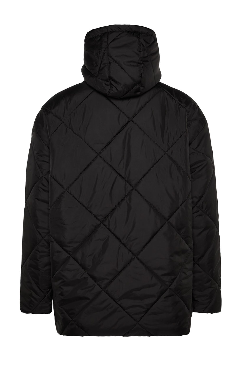 TRENDYOL MAN Siyah Oversize Fit Kapusonlu Su ve Ruzgara Dayan?kl? Hafif Kapitone Mont TMNAW24MO00006 - Trendyolmilla фото 8