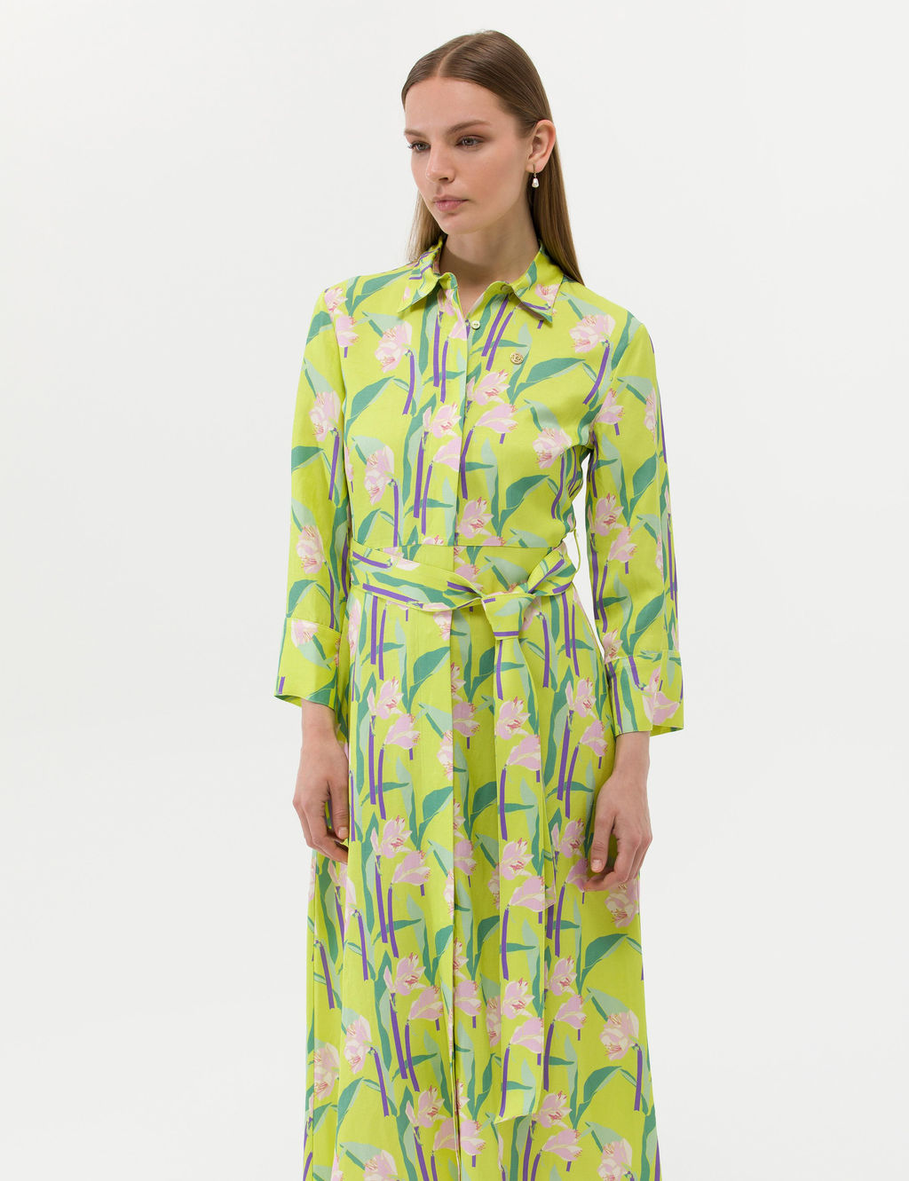 Ye_il Comfort Fit Desenli Elbise - Pierre cardin фото 2