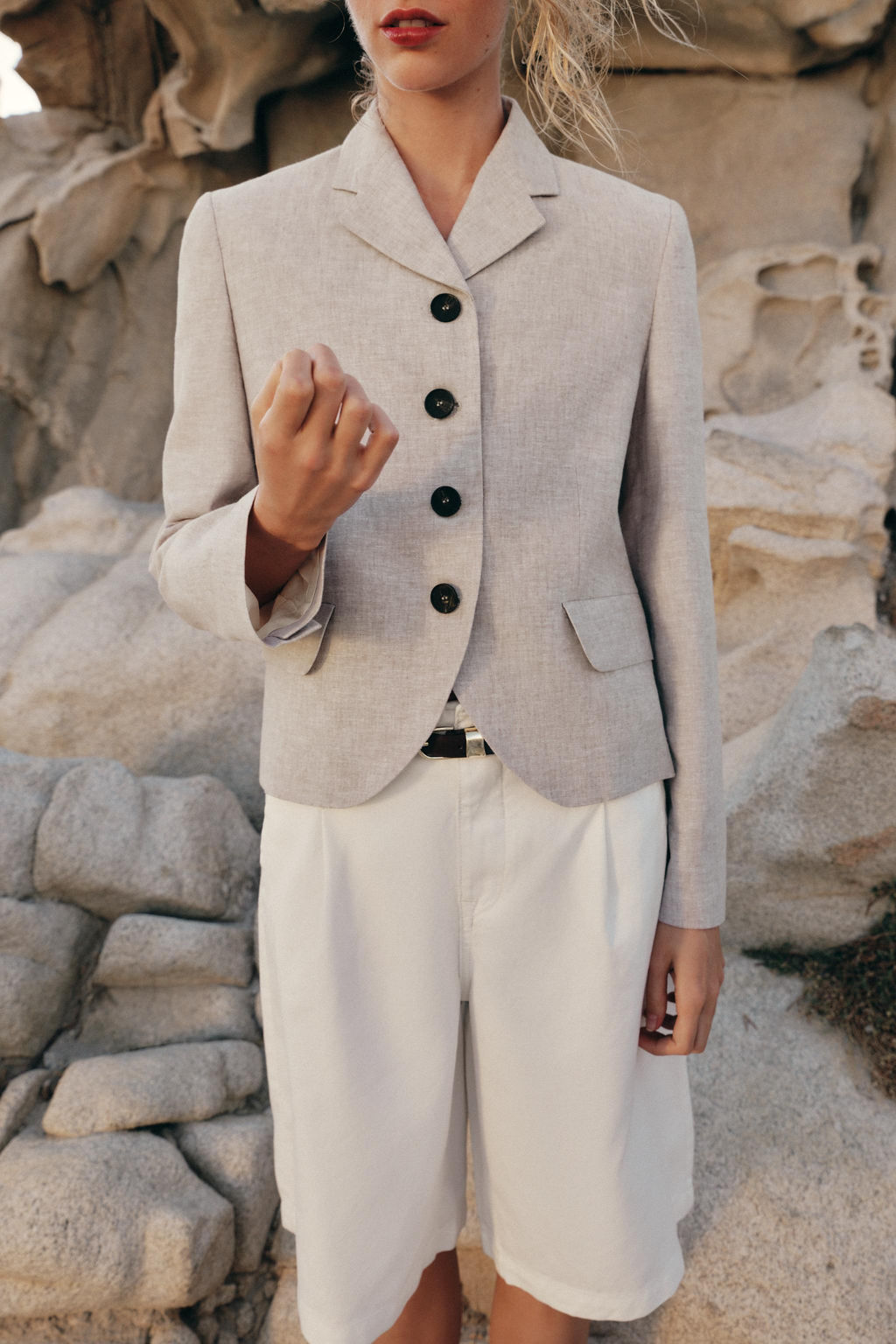BLAZER RECTA PINZAS CON LINO / Arena / Vigor? - Zara фото 4