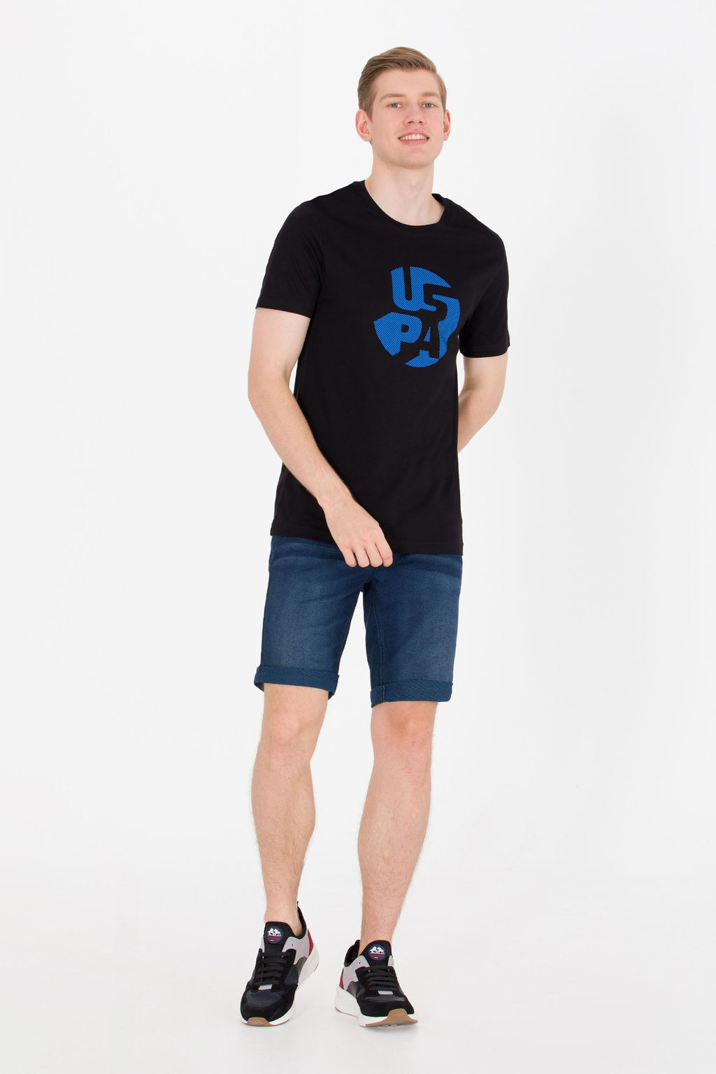 Мужская черная футболка с круглым вырезом - U.s. polo assn фото 2