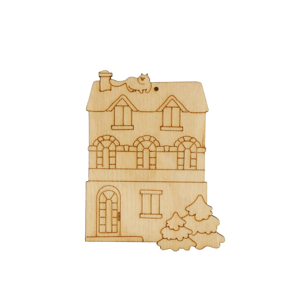 Заготовка для декорирования Mr. Carving ВД-1263 Подвеска Домик фанера 0.3 см 01 Домик 4.5*9  фото 4