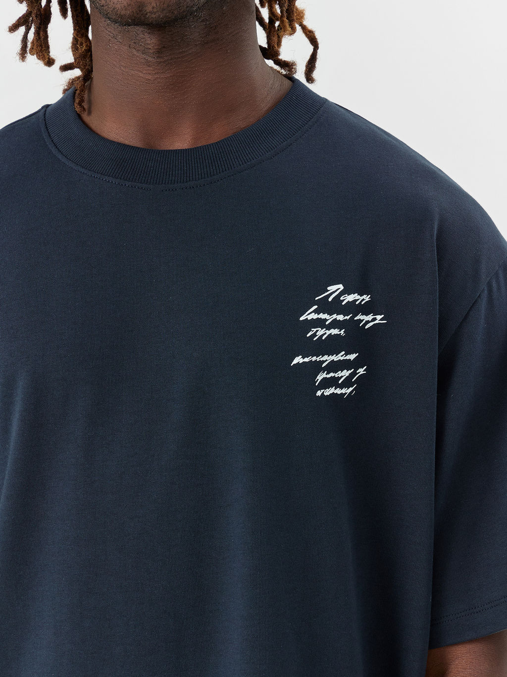 Футболка мужская синяя с принтом - Mark formelle фото 5