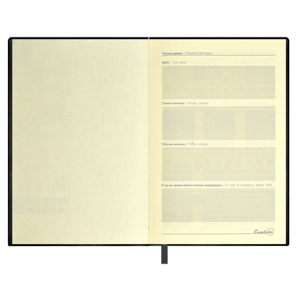 Ежедневник недатированный ESCALADA, А5, 160 л., арт. 63990/ 15 ПИКЕ ЧЁРНЫЙ фото 5