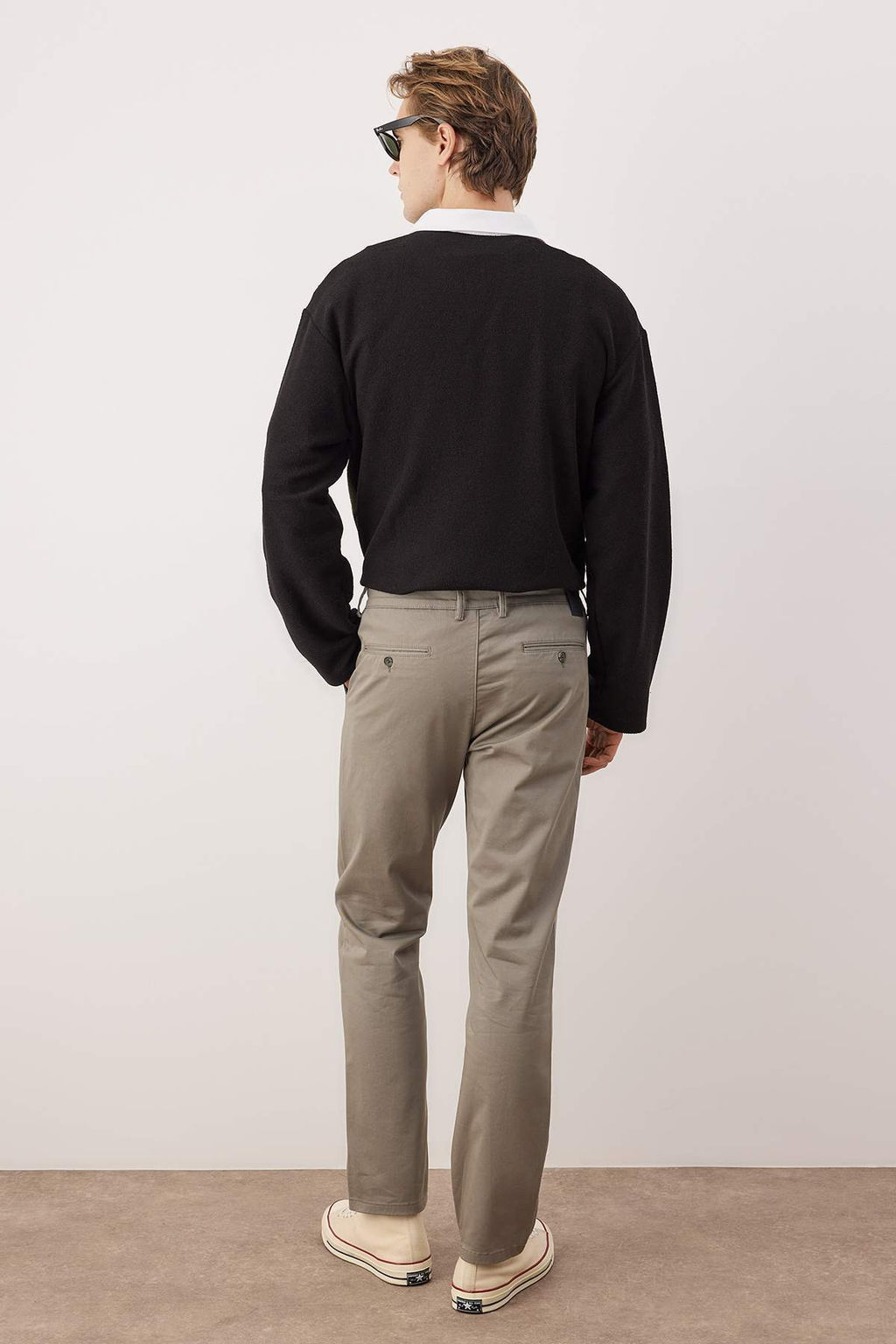 Yesil Erkek Gabardin Dokulu Kumas Pantolon TMNAW26PL00026