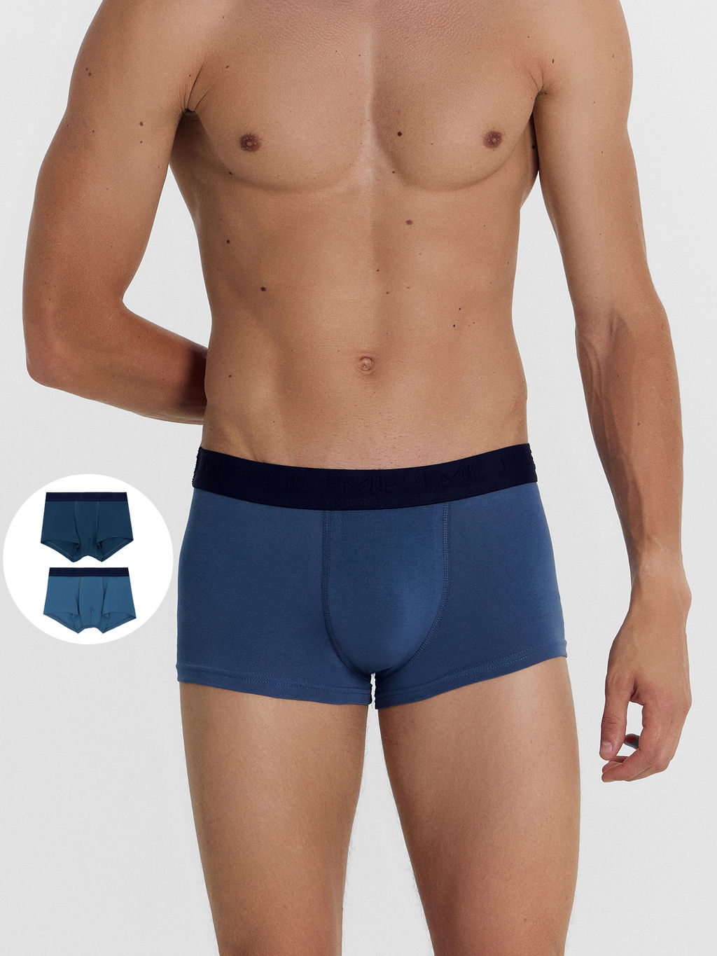 Трусы мужские боксеры мультипак (2 шт.) в сине-серых оттенках ночь +шторм5 411188-2