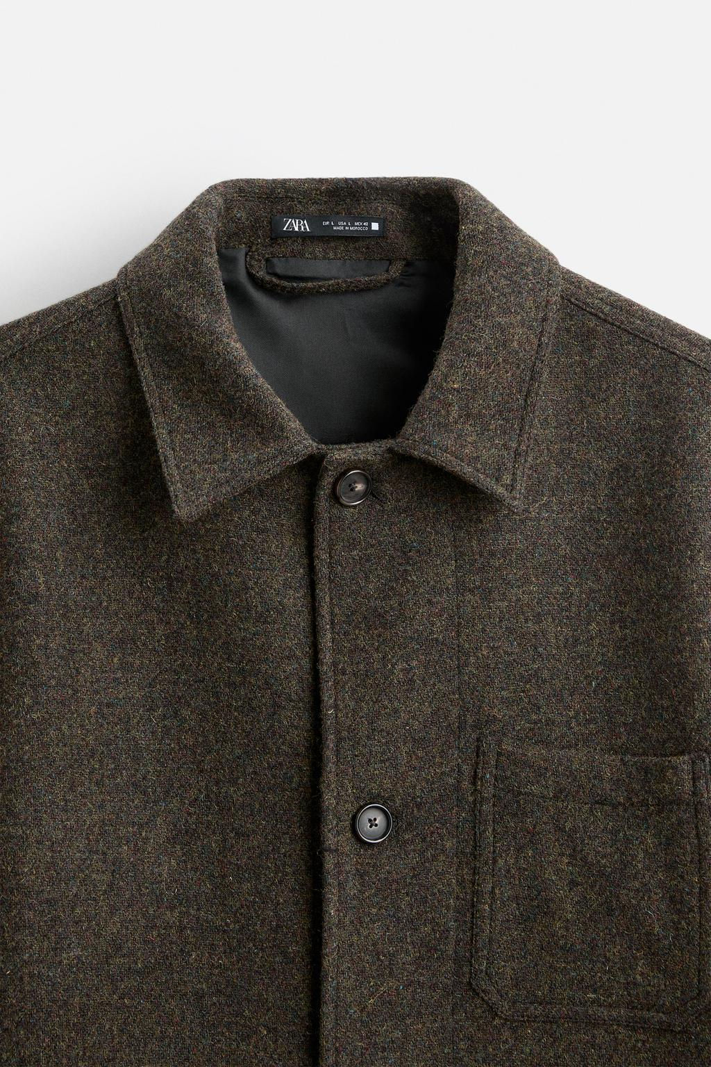 WOOL OVERSHIRT WITH POCKETS - Zara фото 9