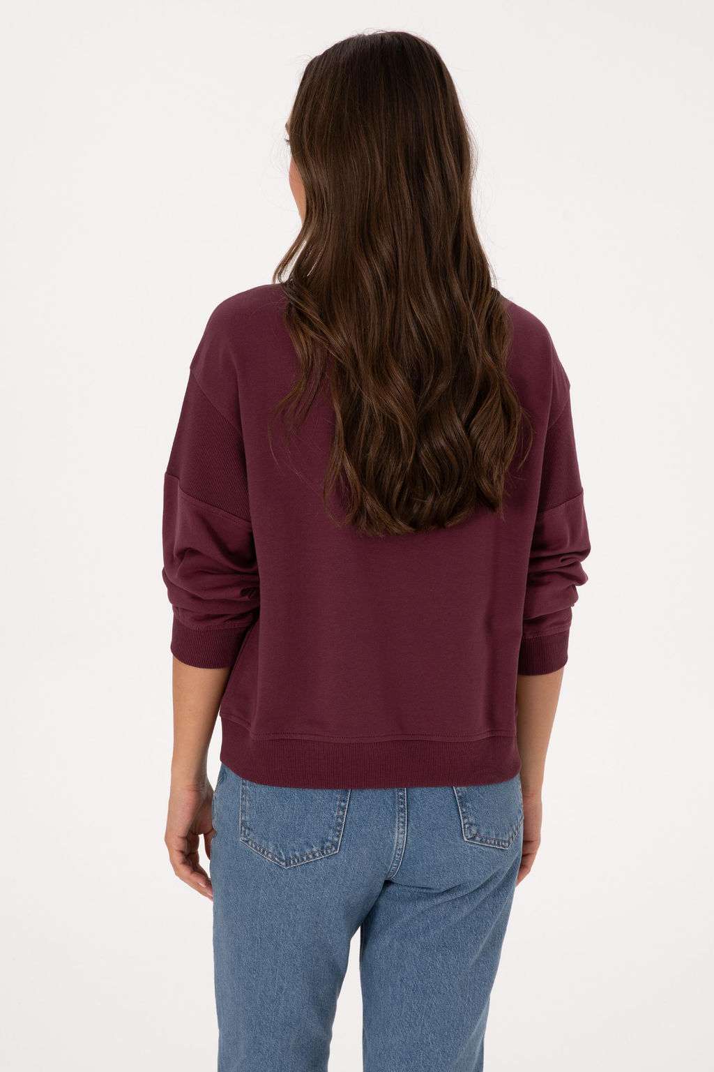 Kad_n Bordo Pamuklu Bisiklet Yaka Sweatshirt - U.s. polo assn фото 5