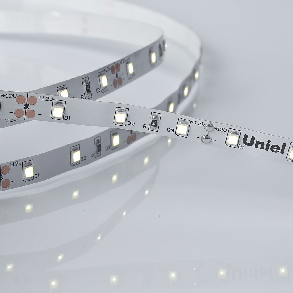 ULS-M11-2835-60LED/m-8mm-IP20-DC12V-4,8W/m-5M-6500K PROFI Гибкая светодиодная лента на самоклеящейся основе. Катушка 5м. в герметичной упаковке. Дневной свет (6500K). ТМ Uniel.
