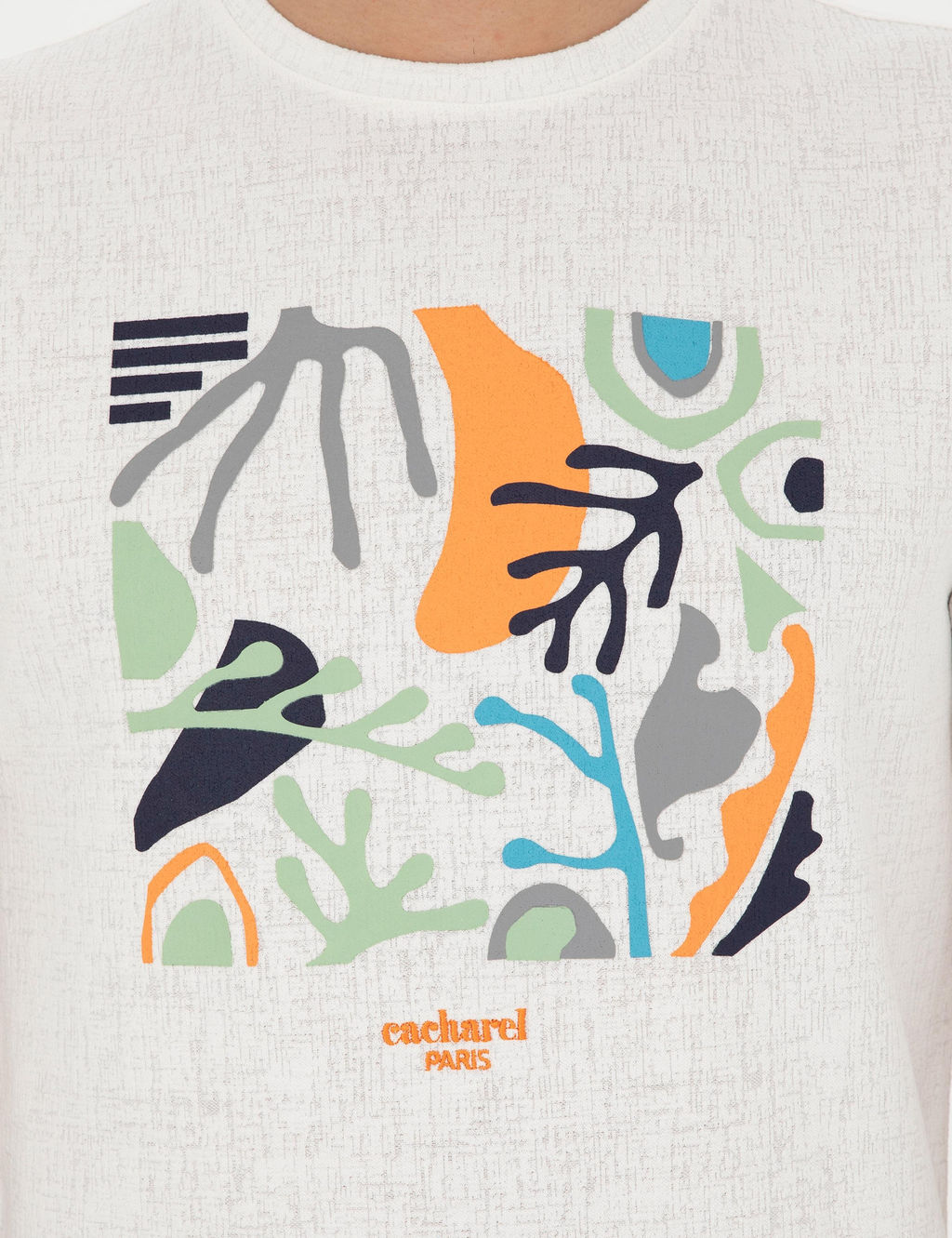 Белая приталенная футболка с круглым вырезом - Cacharel фото 7