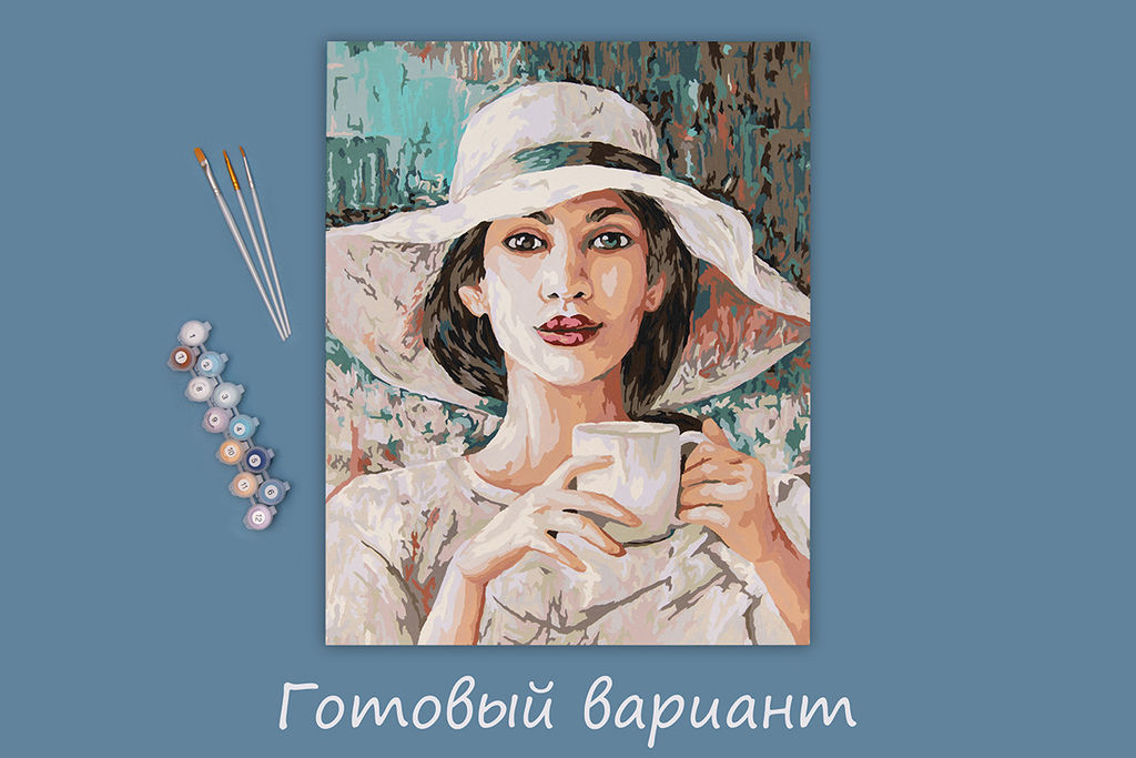 ФРЕЯ PNB/PLC-158 Набор для раскрашивания по номерам ( цветной холст ) 50 х 40 см Живописный портрет